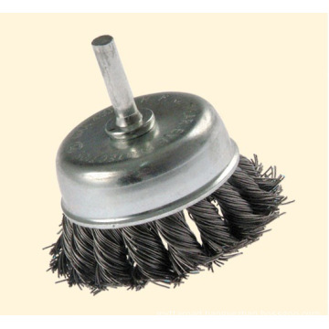 Knotted Cup Wire Brush with Shaft